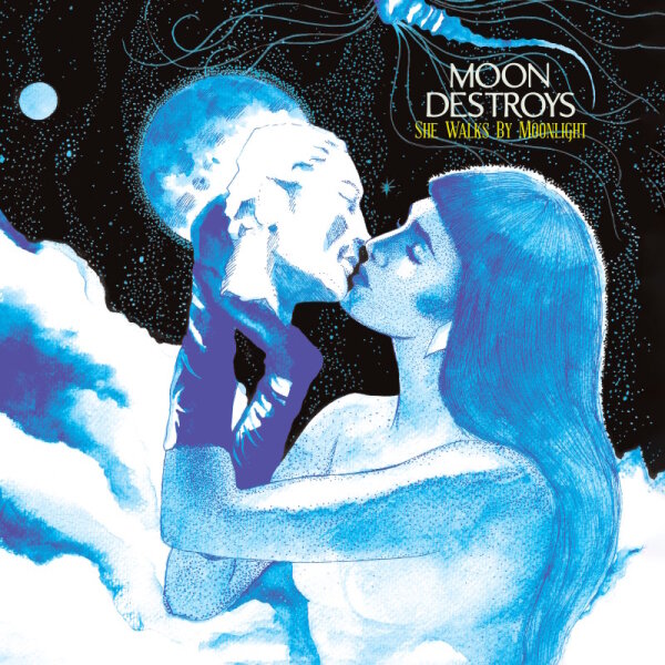 MOON DESTROYS - She Walks By Moonlight (blue marbled) LP